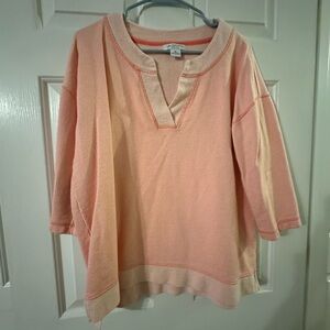 Liz Claiborne Pink Oversized Polo Sweatshirt